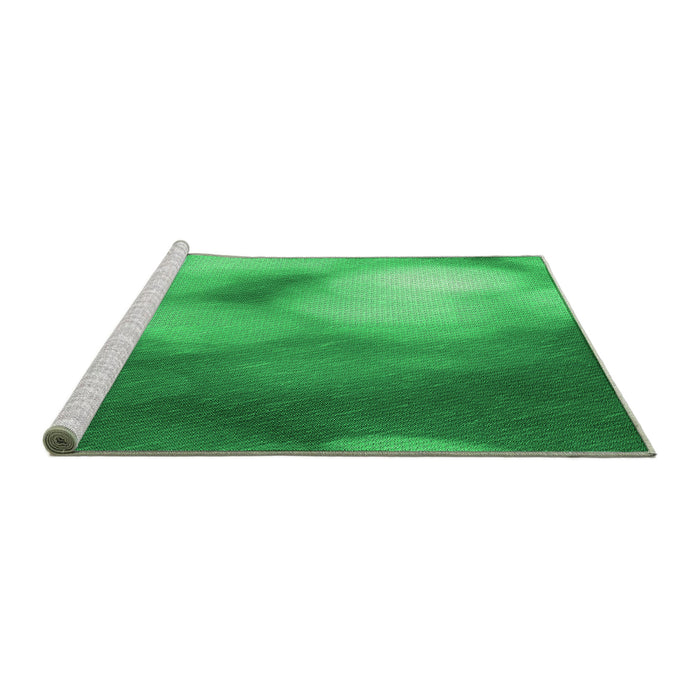 Sideview of Machine Washable Transitional Neon Green Rug, wshpat2785grn