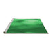 Sideview of Machine Washable Transitional Neon Green Rug, wshpat2785grn