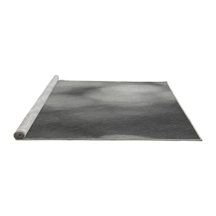 Sideview of Machine Washable Transitional Grey Gray Rug, wshpat2785gry