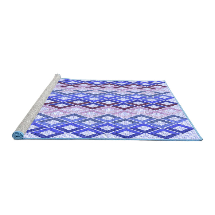 Sideview of Machine Washable Transitional Periwinkle Purple Rug, wshpat2787blu