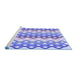 Sideview of Machine Washable Transitional Periwinkle Purple Rug, wshpat2787blu