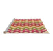 Sideview of Machine Washable Transitional Red Rug, wshpat2787org