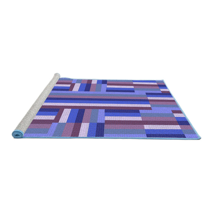 Sideview of Machine Washable Transitional Amethyst Purple Rug, wshpat2788blu