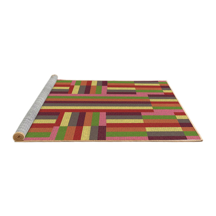 Sideview of Machine Washable Transitional Caramel Brown Rug, wshpat2788brn