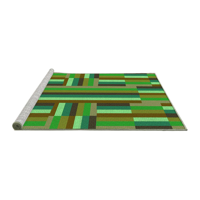 Sideview of Machine Washable Transitional Antique Bronze Green Rug, wshpat2788grn