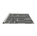 Sideview of Machine Washable Transitional Grey Gray Rug, wshpat2788gry