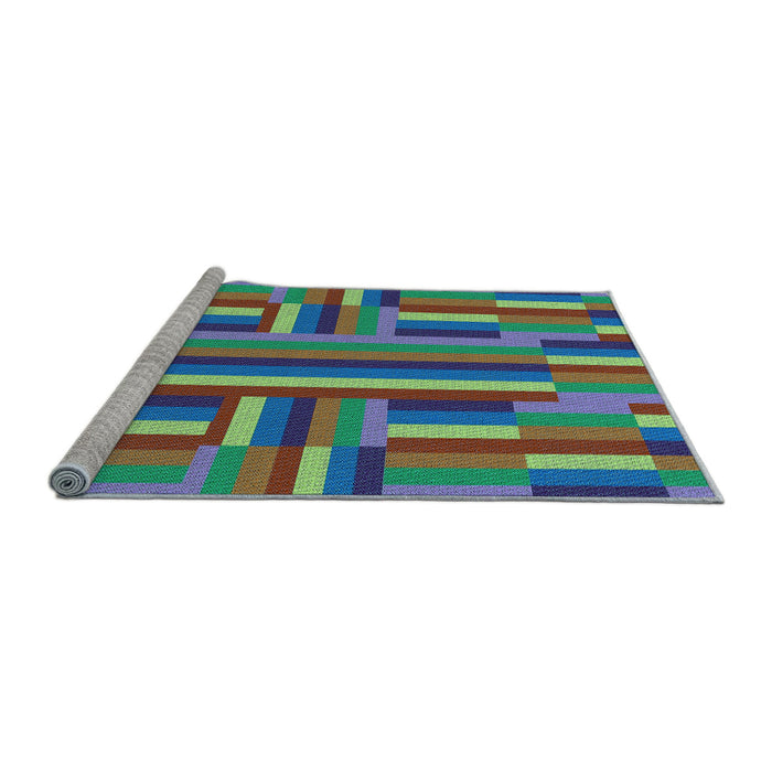 Sideview of Machine Washable Transitional Emerald Green Rug, wshpat2788lblu