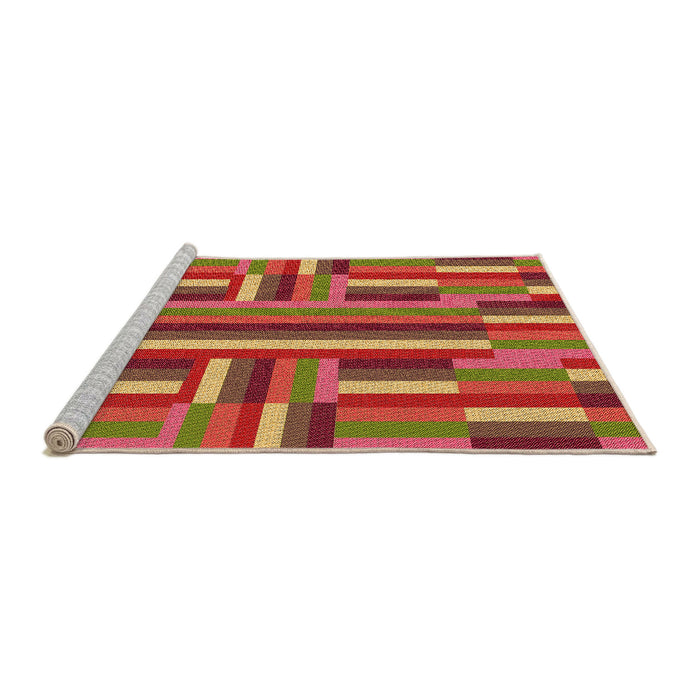 Sideview of Machine Washable Transitional Red Rug, wshpat2788org