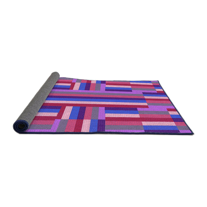 Thickness of Patterned Medium Purple Rug, pat2788pur