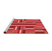 Sideview of Machine Washable Transitional Red Rug, wshpat2788rd