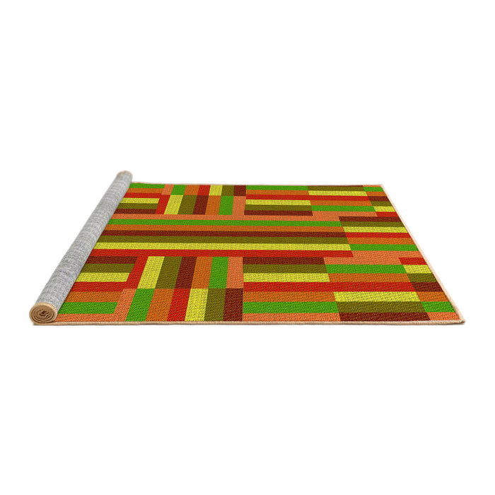 Sideview of Machine Washable Transitional Pistachio Green Rug, wshpat2788yw