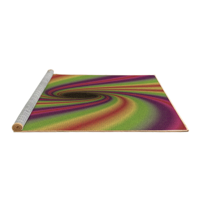 Sideview of Machine Washable Transitional Dark Golden Brown Rug, wshpat2789brn
