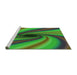 Sideview of Machine Washable Transitional Lime Green Rug, wshpat2789grn