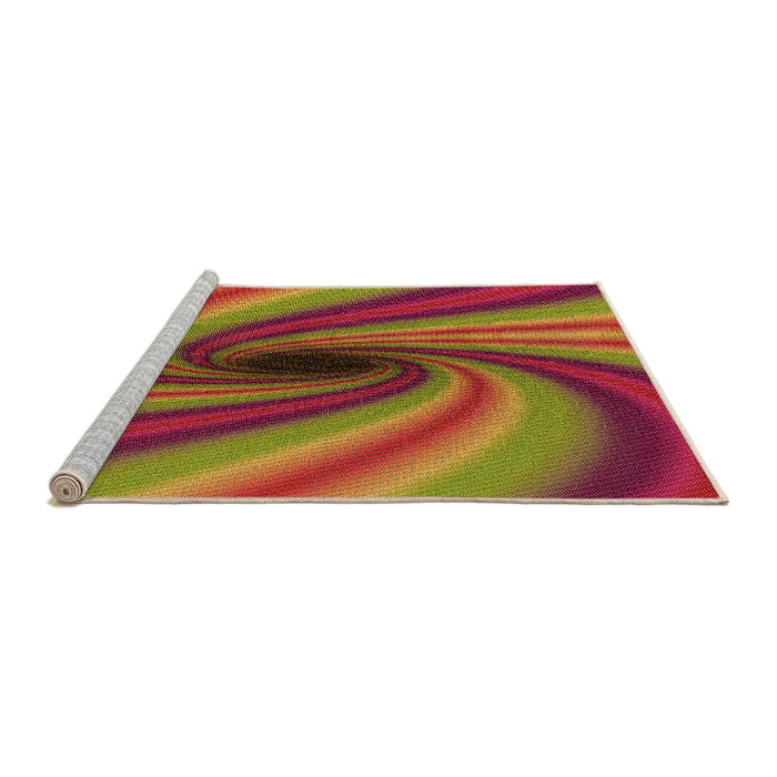 Sideview of Machine Washable Transitional Crimson Red Rug, wshpat2789org