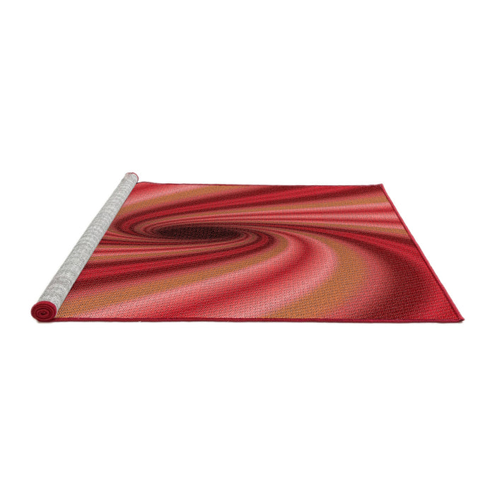Sideview of Machine Washable Transitional Bright Orange Rug, wshpat2789rd