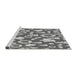 Sideview of Machine Washable Transitional Silver Gray Rug, wshpat279gry