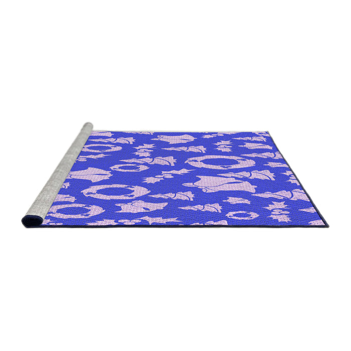 Sideview of Machine Washable Transitional Bright Lilac Purple Rug, wshpat279pur