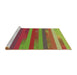 Sideview of Machine Washable Transitional Pistachio Green Rug, wshpat2790brn