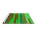 Sideview of Machine Washable Transitional Neon Green Rug, wshpat2790grn