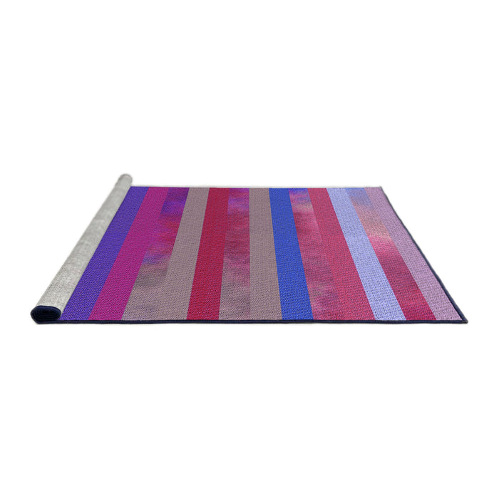 Sideview of Machine Washable Transitional Medium Purple Rug, wshpat2790pur