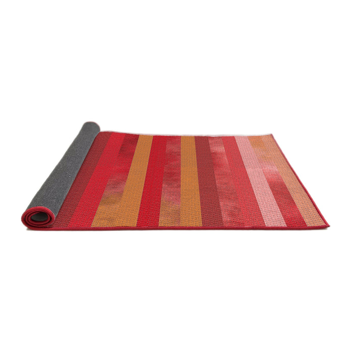 Thickness of Patterned Bright Orange Rug, pat2790rd