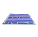 Sideview of Machine Washable Transitional Blue Rug, wshpat2791blu