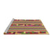 Sideview of Machine Washable Transitional Metallic Gold Rug, wshpat2791brn