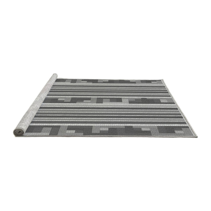 Sideview of Machine Washable Transitional Ash Gray Rug, wshpat2791gry