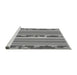 Sideview of Machine Washable Transitional Ash Gray Rug, wshpat2791gry