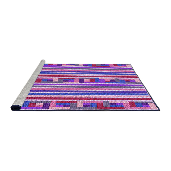 Sideview of Machine Washable Transitional Dark Orchid Purple Rug, wshpat2791pur