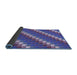 Thickness of Patterned Amethyst Purple Rug, pat2792blu