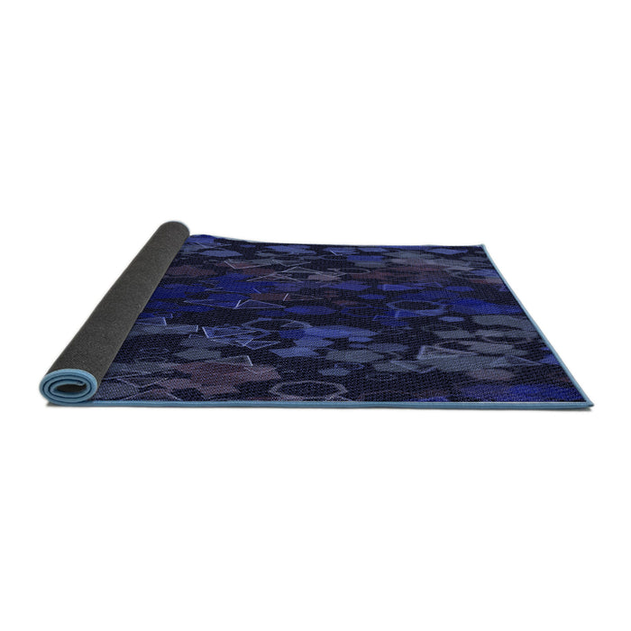 Thickness of Patterned Night Blue Rug, pat2793blu