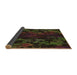 Thickness of Patterned Black Brown Rug, pat2793brn