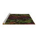 Sideview of Machine Washable Transitional Black Brown Rug, wshpat2793brn