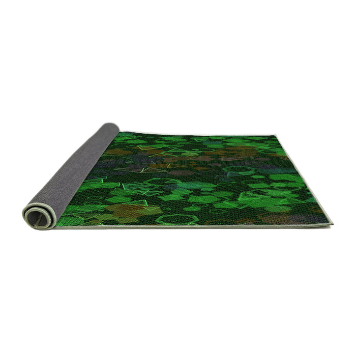 Thickness of Patterned Green Rug, pat2793grn