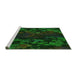 Sideview of Machine Washable Transitional Green Rug, wshpat2793grn