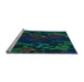 Sideview of Machine Washable Transitional Teal Green Rug, wshpat2793lblu