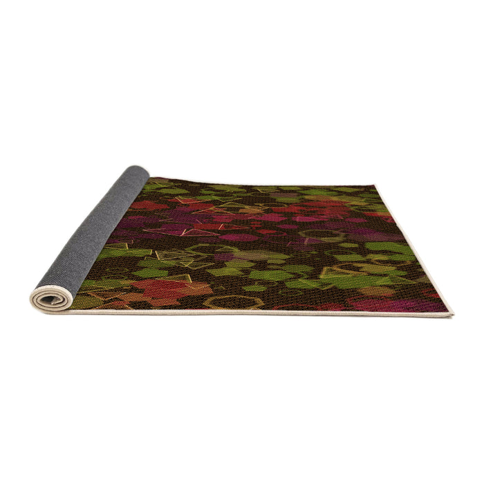 Thickness of Patterned Dark Bronze Brown Rug, pat2793org