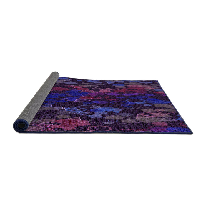 Thickness of Patterned Deep Purple Rug, pat2793pur