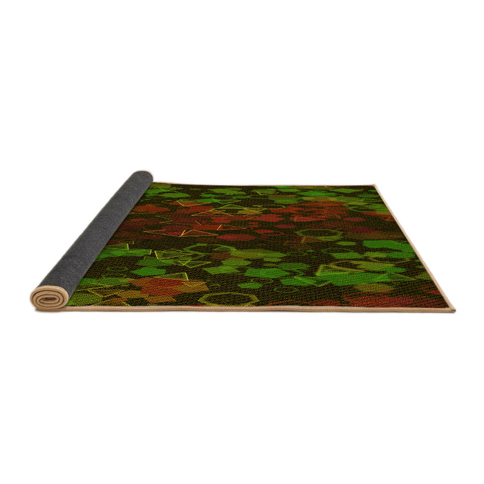 Thickness of Patterned Black Brown Rug, pat2793yw