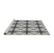 Sideview of Machine Washable Transitional Platinum Silver Gray Rug, wshpat2794gry