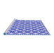 Sideview of Machine Washable Transitional Blue Orchid Blue Rug, wshpat2795blu