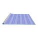 Sideview of Machine Washable Transitional Light Slate Blue Rug, wshpat2796blu