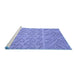 Sideview of Machine Washable Transitional Denim Blue Rug, wshpat2797blu