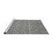 Sideview of Machine Washable Transitional Smokey Gray Rug, wshpat2797gry