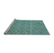 Sideview of Machine Washable Transitional Green Rug, wshpat2797lblu