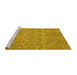 Sideview of Machine Washable Transitional Deep Yellow Rug, wshpat2797yw