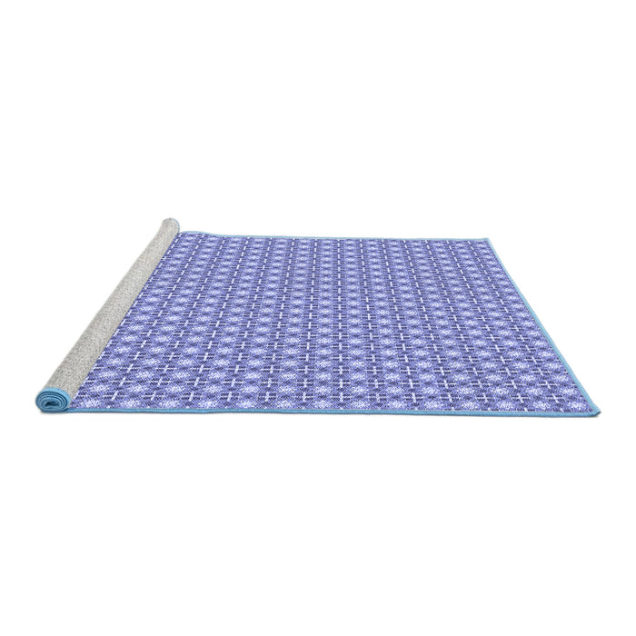 Sideview of Machine Washable Transitional Jeans Blue Rug, wshpat2798blu