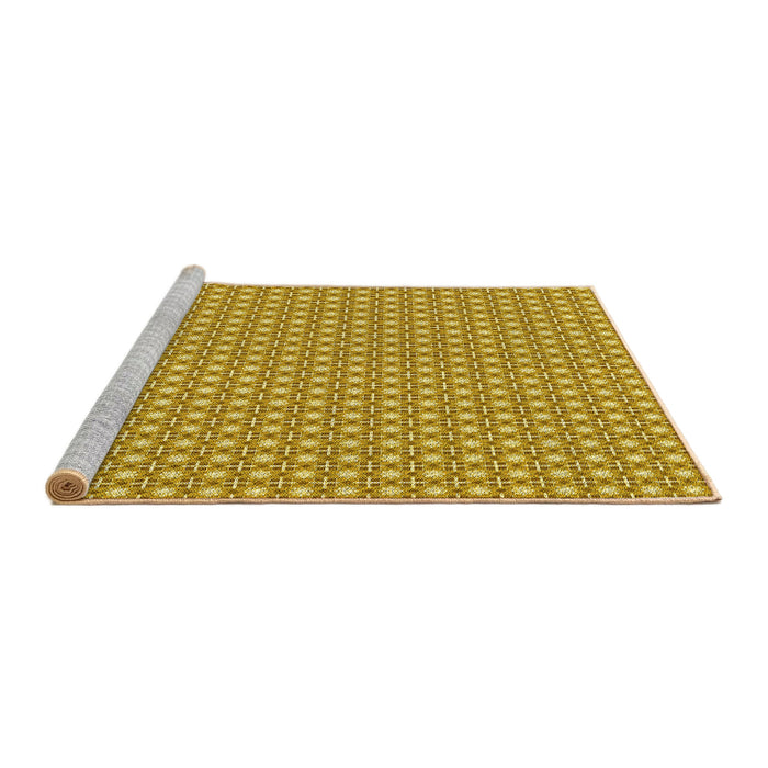 Sideview of Machine Washable Transitional Bright Gold Yellow Rug, wshpat2798yw