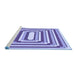 Sideview of Machine Washable Transitional Slate Blue Rug, wshpat2799blu